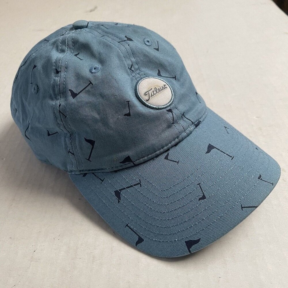 Titleist Hat Lightweight Adjustable Golf Cap Blue Hoop And Loop Closure Outdoor